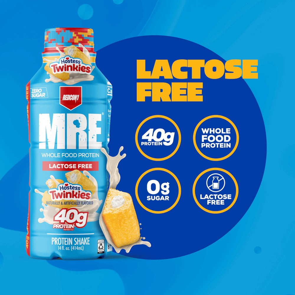 Redcon1 MRE Hostess Twinkies nutrition-panel shows 40g protein from whole foods.