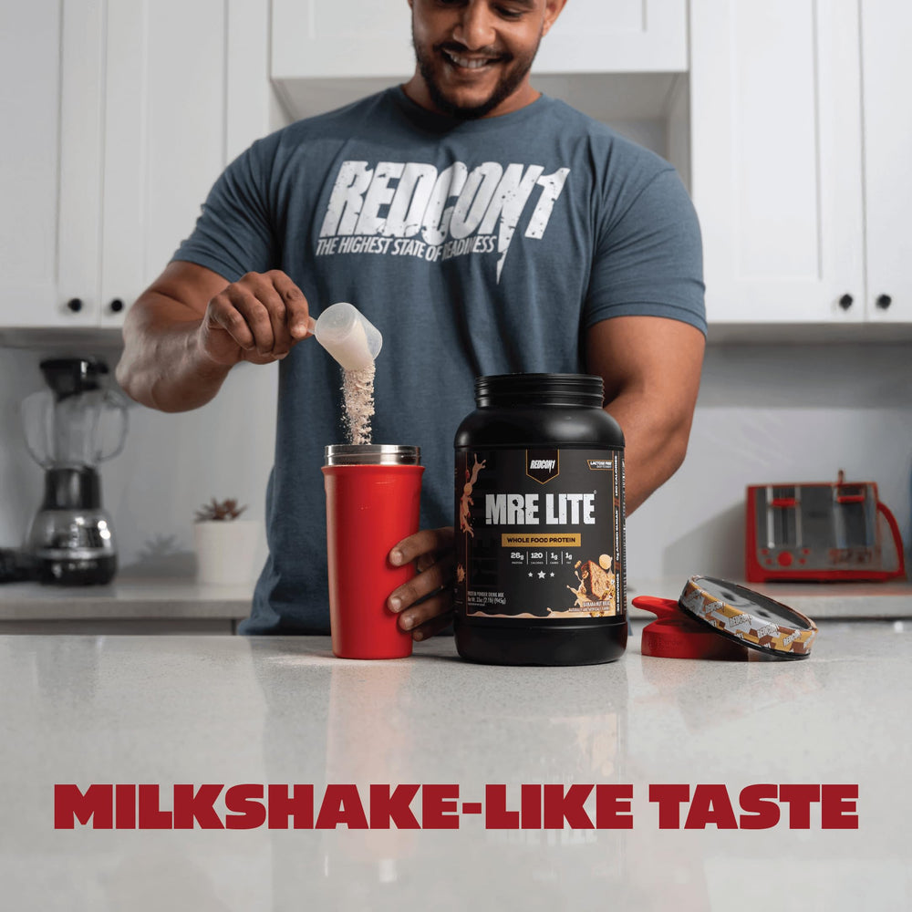Redcon1 MRE LITE banana nut bread ingredients blend emphasizes real foods and high protein.