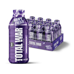 Redcon1 Total War RTD bottle in grape flavor for sustained workout energy.