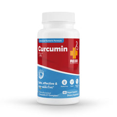 Redd Remedies Curcumin T4 bottle shows advanced turmeric formula for daily wellness