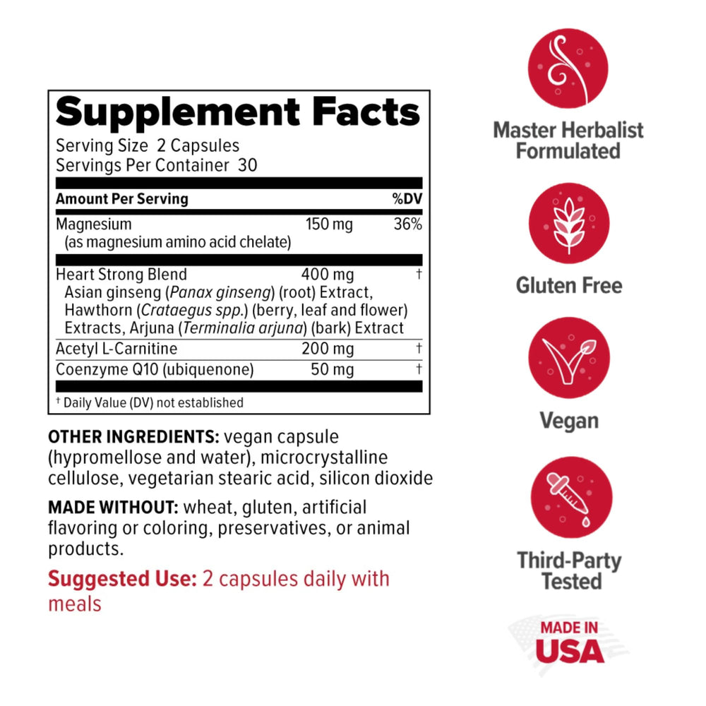 Redd Remedies Heart Strong bottle pour showing daily supplement use