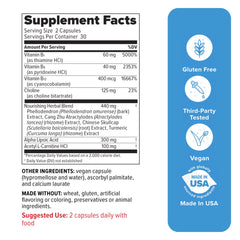 Close-up of Nerve Shield capsules showcasing plant-based formula for nerve function