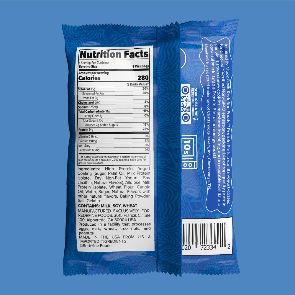 REDEFINE Protein Pie MoonPie Vanilla serving plate ready for protein boost
