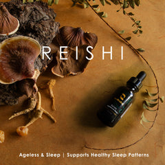 Redmint Reishi tincture drops poured for daily relaxation.