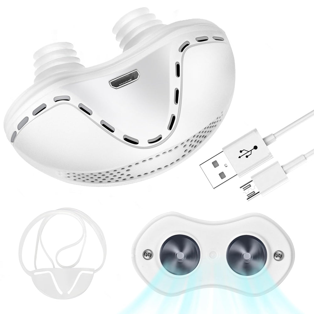 Redpee anti-snore device with dual turbo fan improves airflow for quieter nights