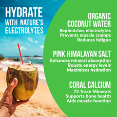 Reef Replenish being poured into a glass for on-the-go hydration