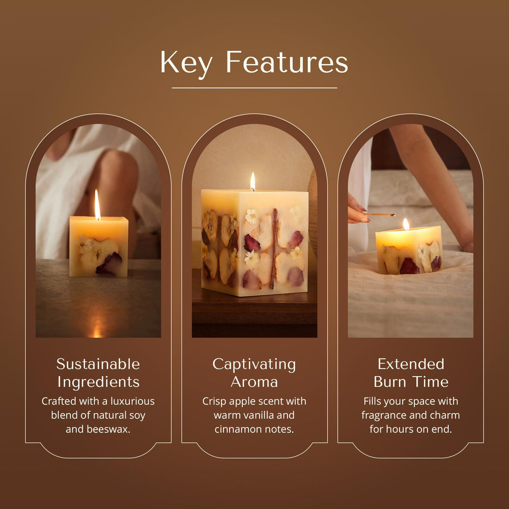 Refillery Haus large apple vanilla candle jar detail highlights rustic charm.