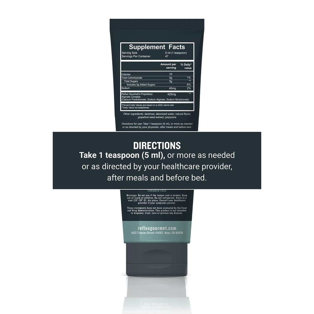 REFLUX GOURMET Mint Chocolate Rescue label closeup highlighting natural ingredients