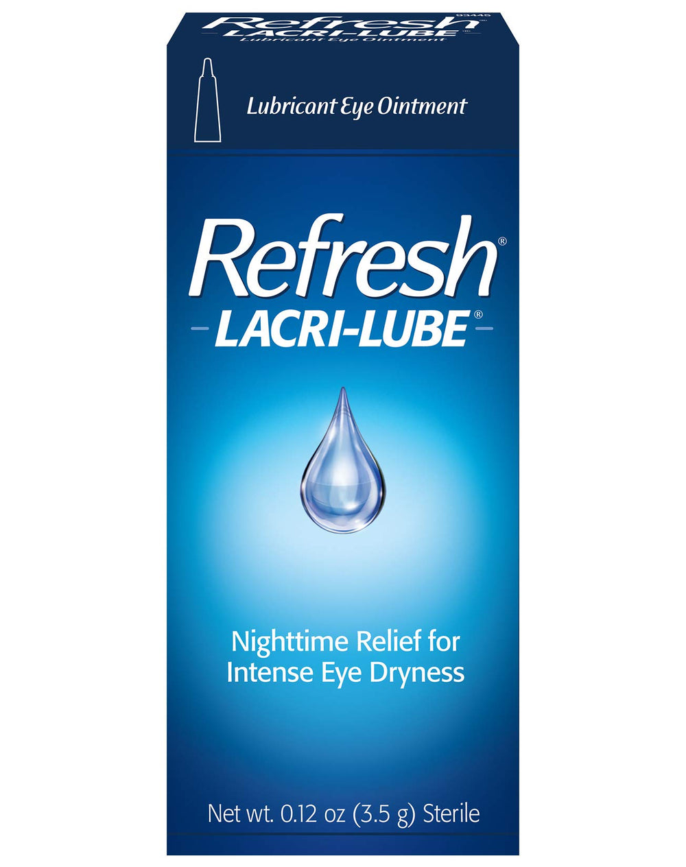 Refresh Lacri-Lube ointment tube provides moisture for dry-eye comfort.