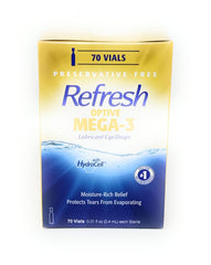 Refresh Optive Mega-3 flaxseed oil ingredient supports omega-3 rich moisture.