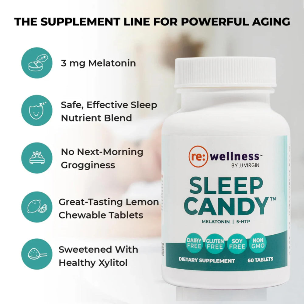 Reignite Wellness Sleep Candy ingredients list showing inositol and vitamin B6 benefits.