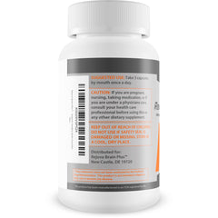 Rejuva Brain Plus label detail showing ingredients and quality