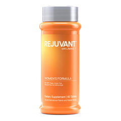 Rejuvant Women's AKG Longevity bottle emphasizes purity and daily vitality support.