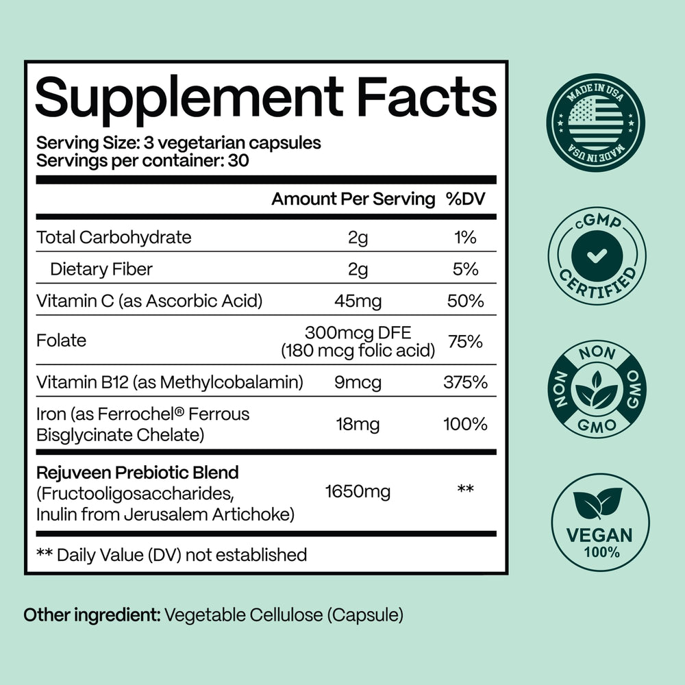 Rejuveen Previtalean scoop in bottle demonstrating convenient daily dosing.