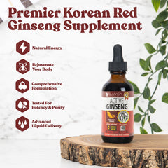 Rejuvica Health Active Ginseng dropper ready for quick use.
