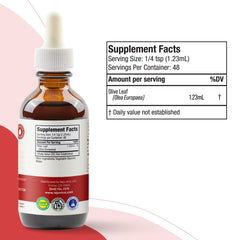 Rejuvica Health Active Olive Leaf Drops packaging emphasizes vegan, alcohol-free formulation.