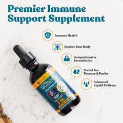 Rejuvica Health MunoMax amber bottle close-up highlighting liquid for absorption