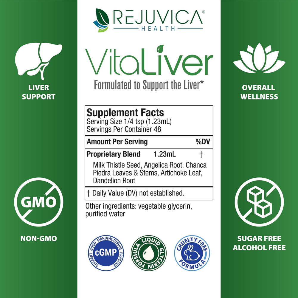 Rejuvica VitaLiver alcohol-free extraction process highlight.