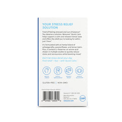 Relacore Quick Calm packaging box, premium mood support on retail shelves.