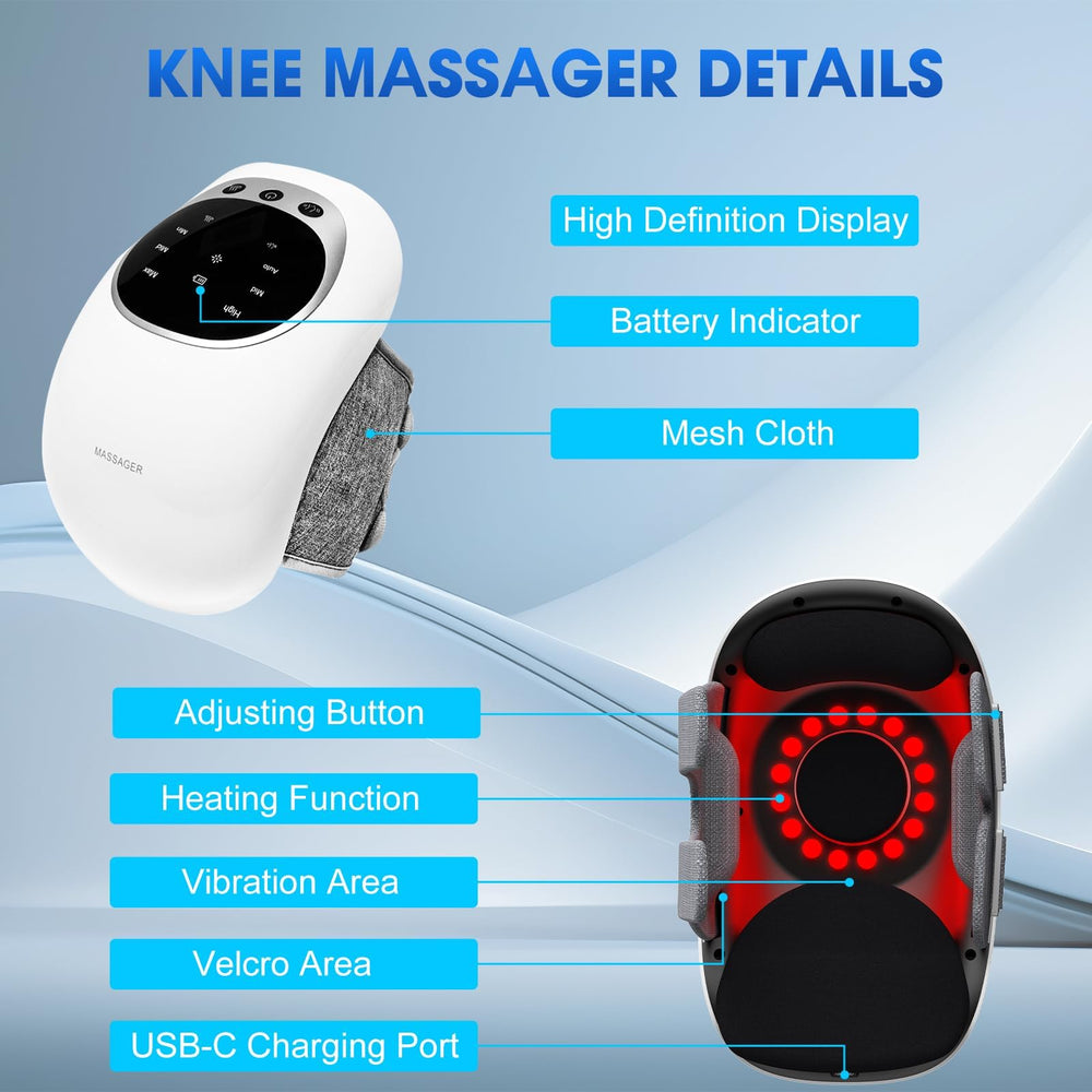 RELAXYO ergonomic knee massager fitting around the leg