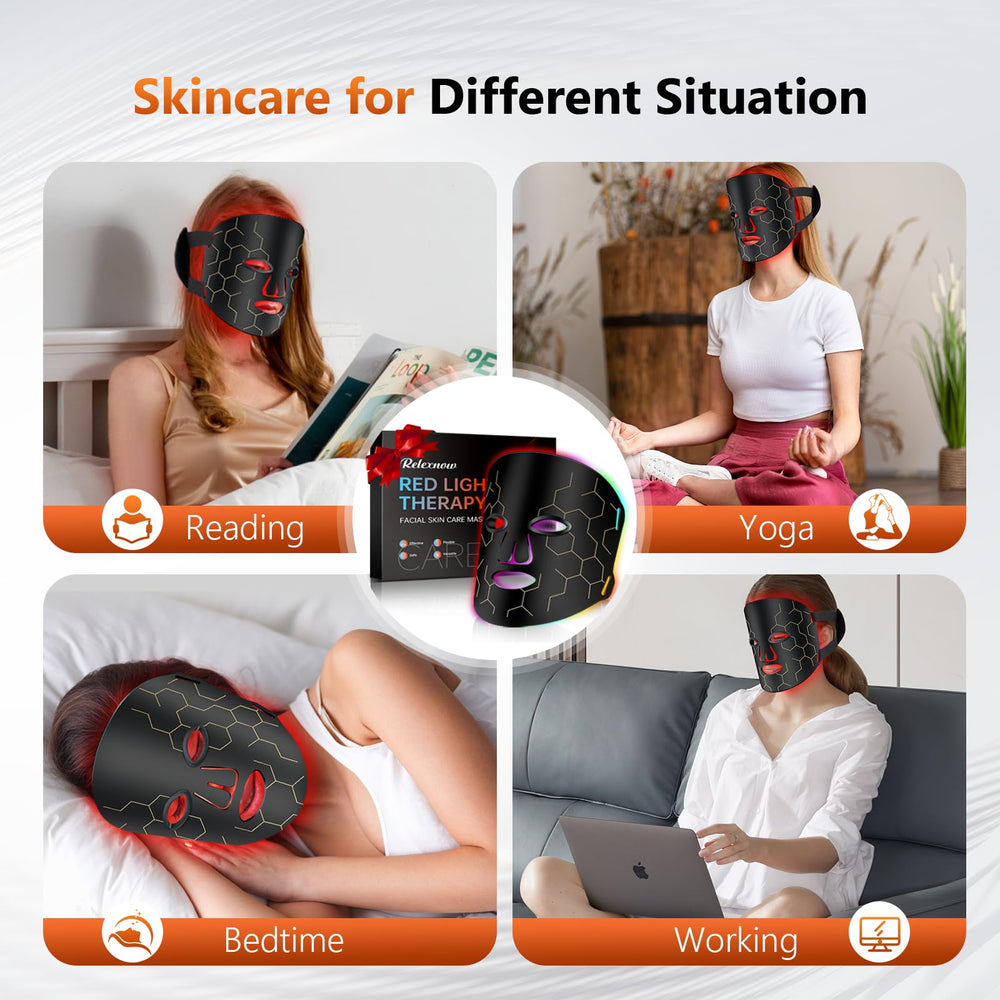 RELEXNOW LED mask automatic timer for timed sessions.
