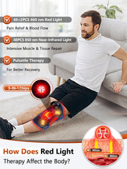 RELEXNOW red light therapy 660nm enhances surface texture on the knee brace.