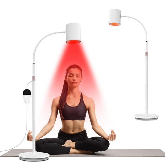 Relhafethy floor near infrared lamp showing three wavelengths for versatile relaxation ambiance.