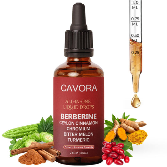 Relify Cavora cinnamon-berberine liquid bottle for simple daily supplementation
