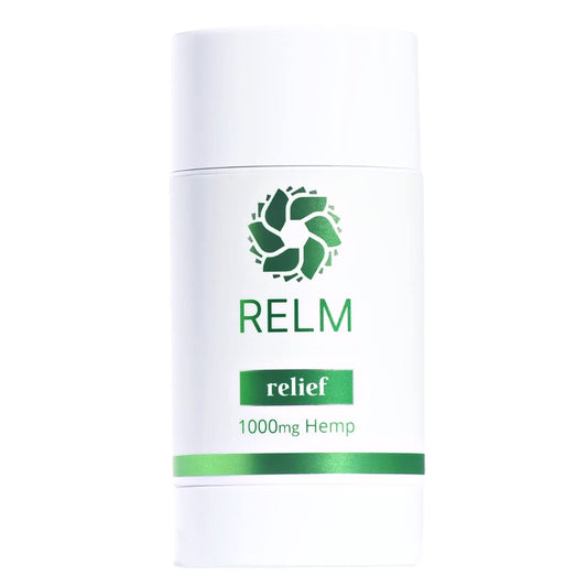 Relm Wellness Hemp Relief Stick twist-up for fast, mess-free muscle relief.