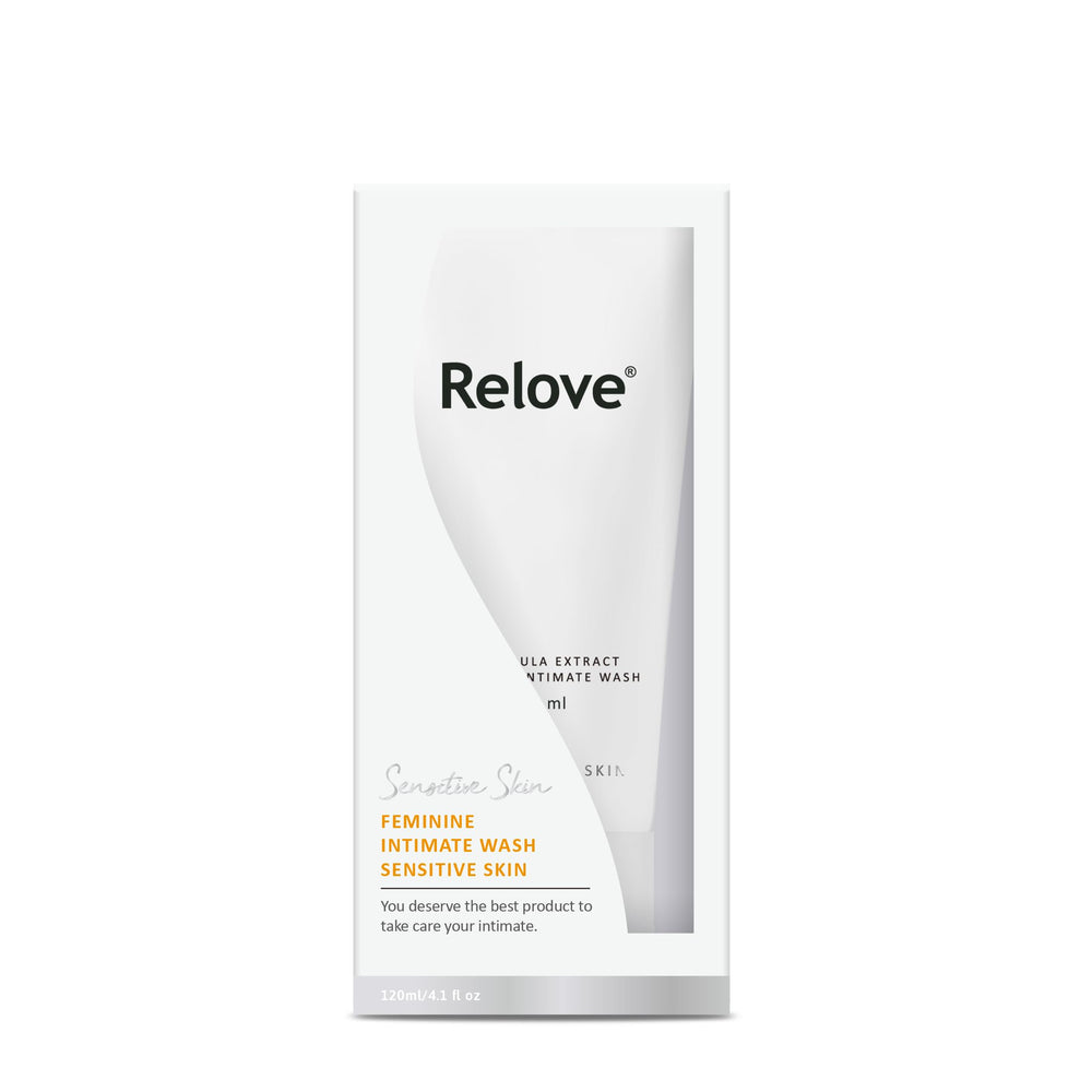 Relove Calendula Extract Feminine Wash foamy lather suggests soothing cleansing routine