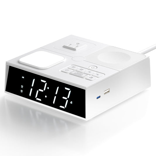 Relting sleep sound machine in front view with clean white finish and compact footprint.