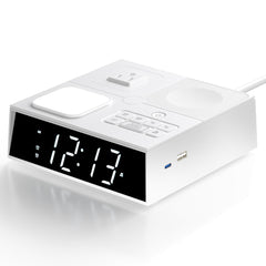Relting sleep sound machine in front view with clean white finish and compact footprint.