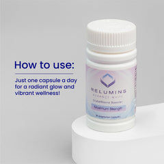 Relumins Advanced Glutathione Booster capsules with Vitamin E and Selenium for antioxidant protection