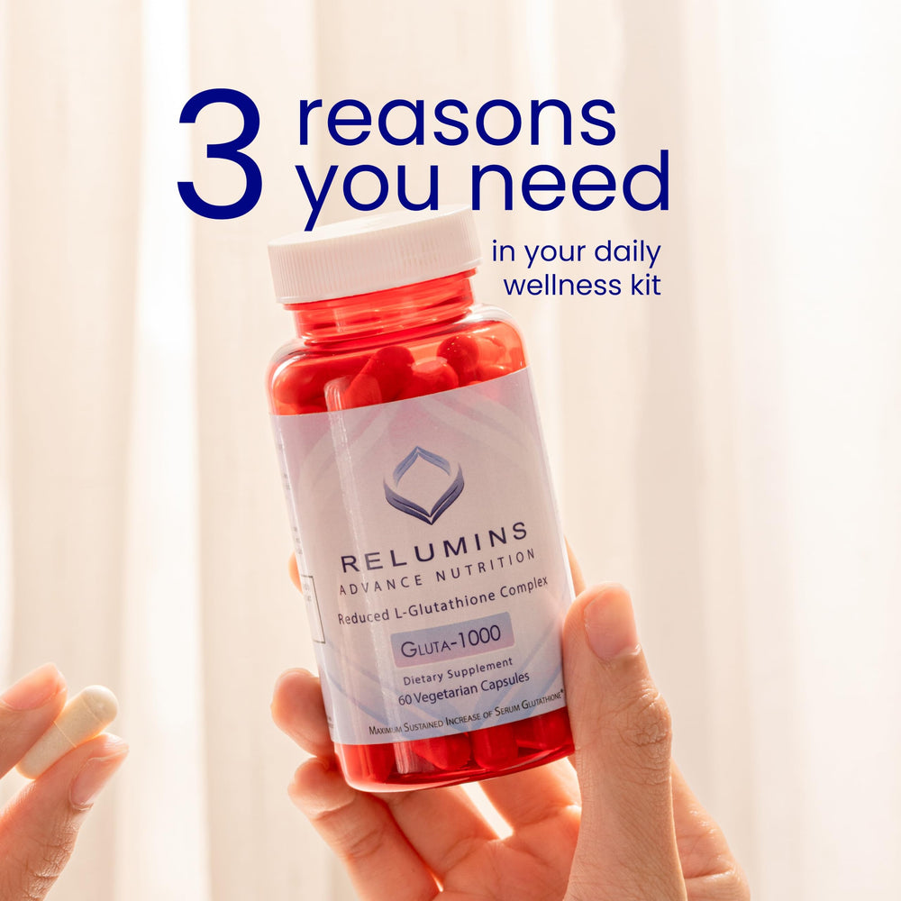 Relumins capsules in a dish illustrating easy daily use