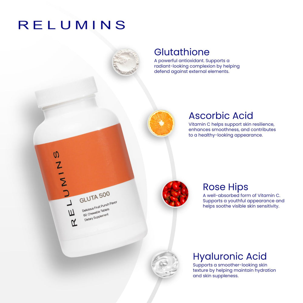 Relumins Gluta 500 vitamin C with rose hips for skincare nutrition