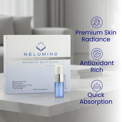 Relumins Glutathione spray application enabling easy dosing.