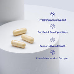 Relumins L-Glutathione Complex capsules close-up emphasizes 1650mg per serving.