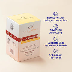 Relumins Marine Collagen Drink poured into a glass for glow
