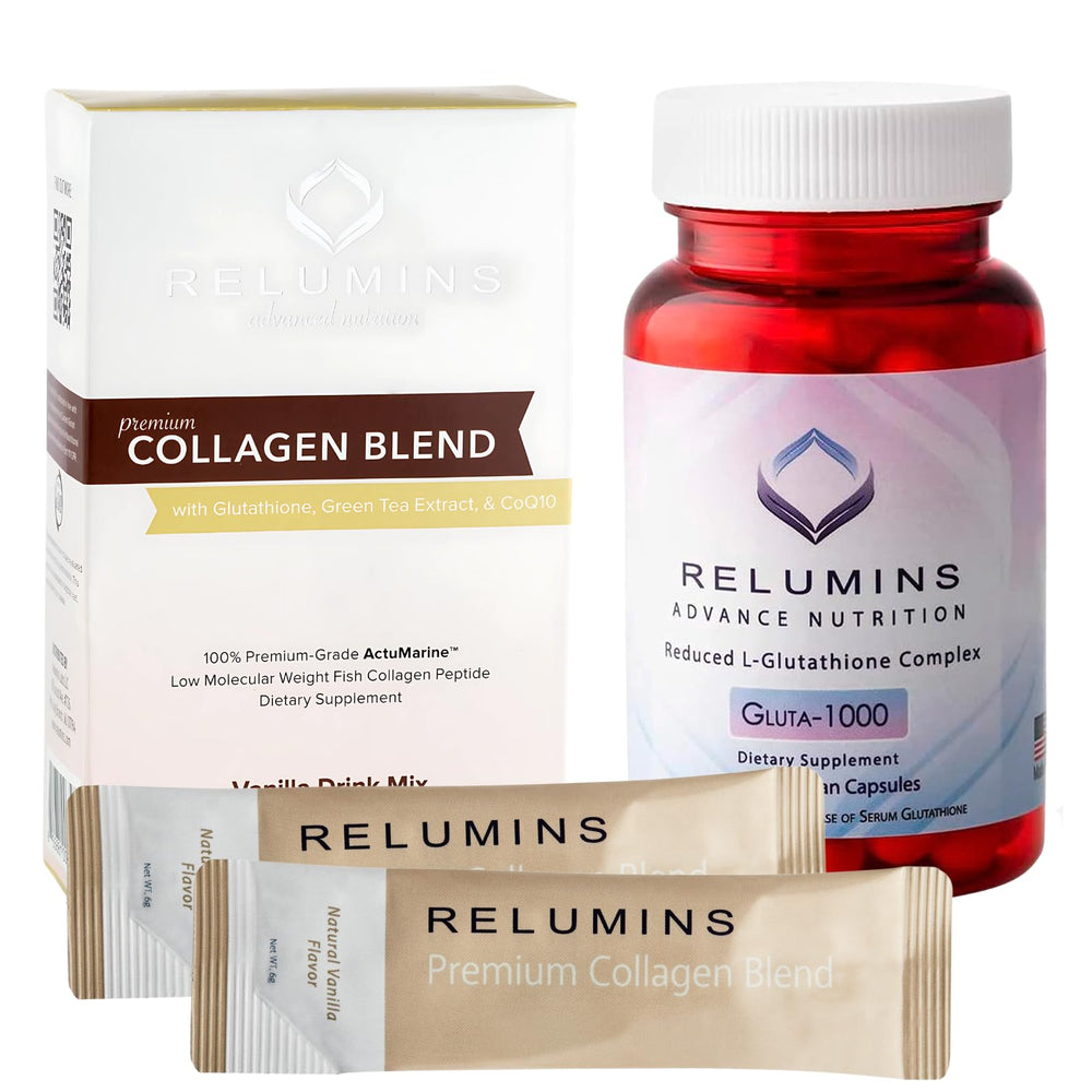 Relumins marine collagen sachets in vanilla flavor for quick daily use