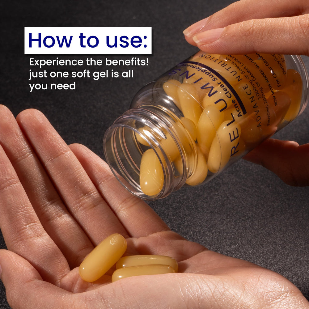 Relumins travel-friendly pack enables on-the-go skin care.