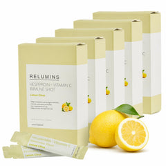 Relumins Vitamin C Shots lemon pour for daily hydration and antioxidant support.