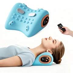 Remkove neck massager with heat-pulse mode for deep relaxation at home.
