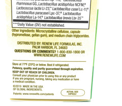 Renew Life Probiotic 30B UF capsule closeup highlighting easy swallow