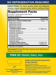 Closeup of Renew Life Probiotic Adult 50 Plus capsules for easy daily use