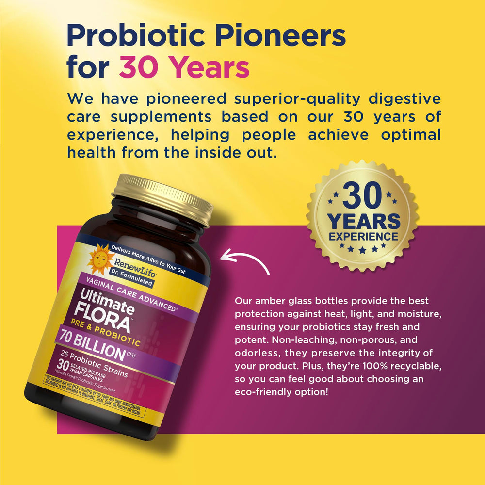 Renew Life Ultimate Flora Women shelf packaging emphasizes doctor-formulated probiotic benefit.