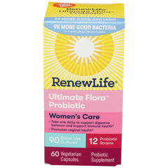 Renew Life Women's Care Probiotic bottle for daily feminine health support.
