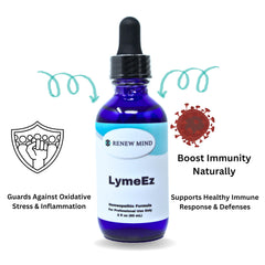 RENEW MIND LymeEz hands dosing scene for easy daily use