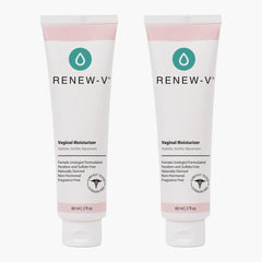 Renew-V vaginal moisturizer bottle being poured for hydration and comfort