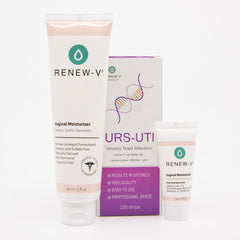 Renew-V travel-size moisturizer sample for on-the-go care
