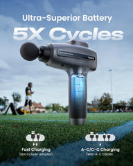 RENPHO Active C4 Massage Gun side view highlighting compact, portable form.